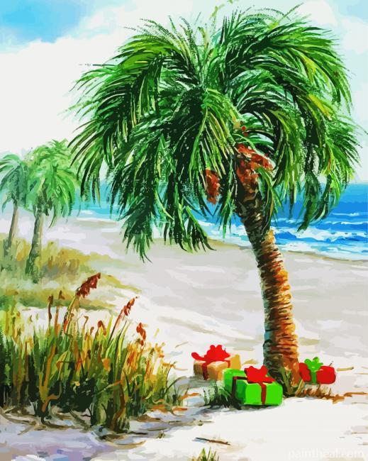 Christmas Palm Tree Art Painting By Numbers Kits