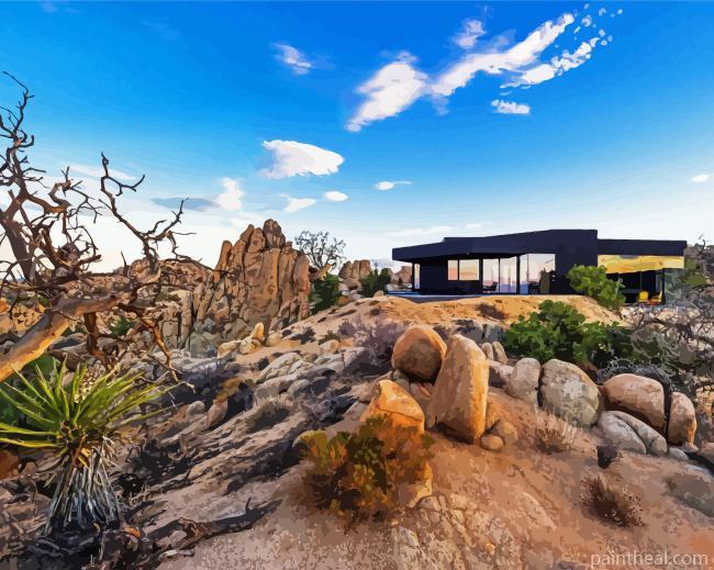 Desert House Landscape Painting By Numbers Kits