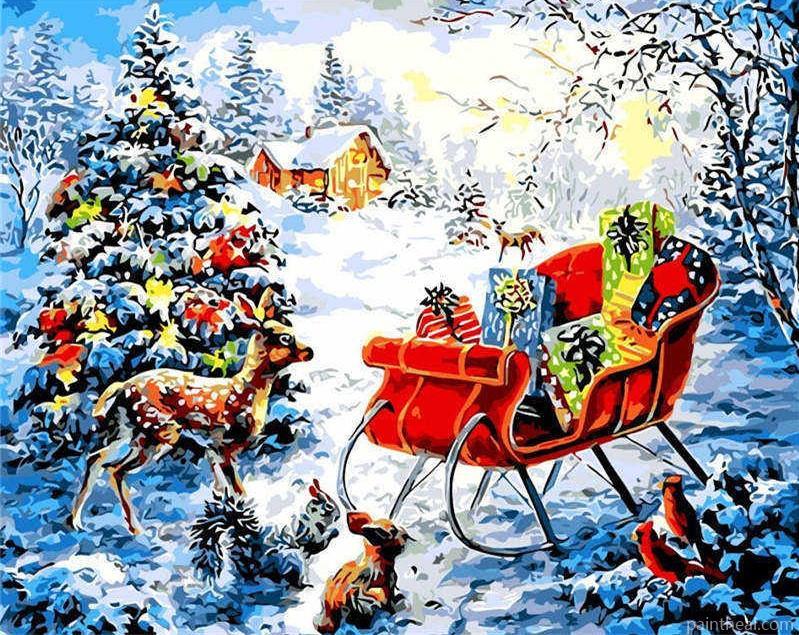 Christmas Deer- DIY Painting By Numbers Kits
