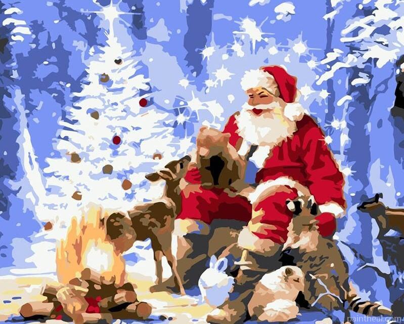 Old Santa Claus Painting By Numbers Kits
