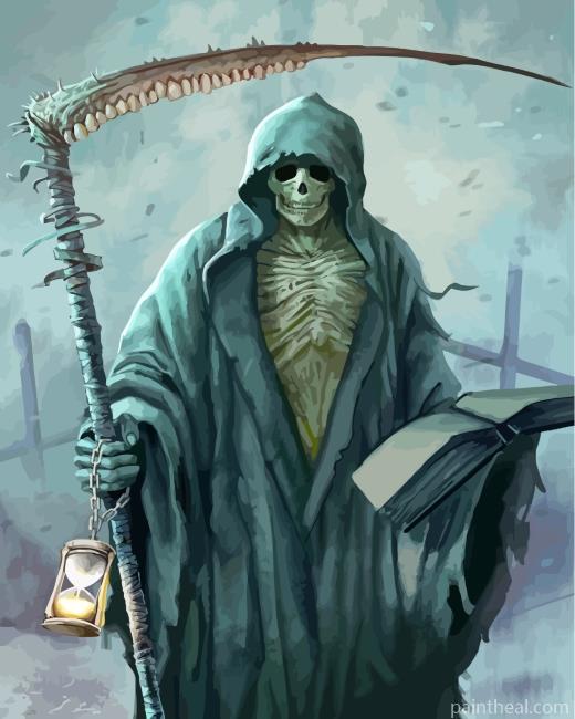 Grim Reaper With Hourglass Painting By Numbers Kits