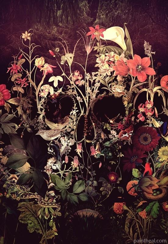 Flowering Skull Flowers Painting By Numbers Kits