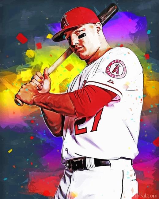 Mike Trout Mlb Painting By Numbers Kits