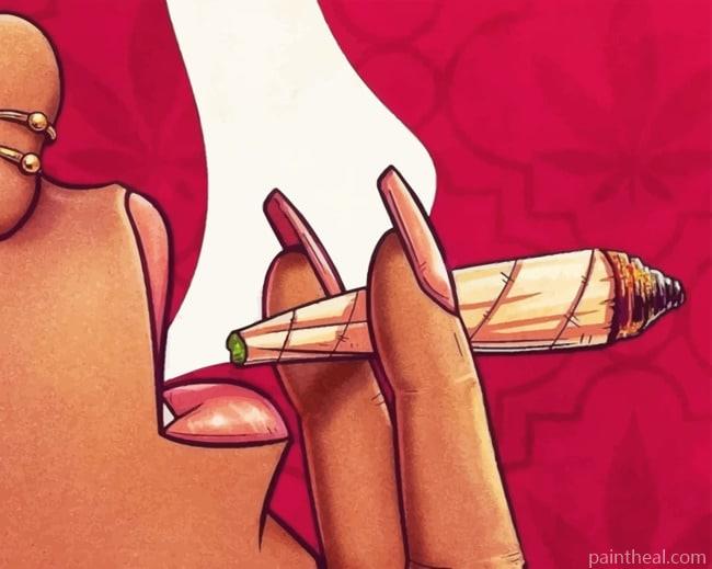 Girl Smoking Wed Painting By Numbers Kits