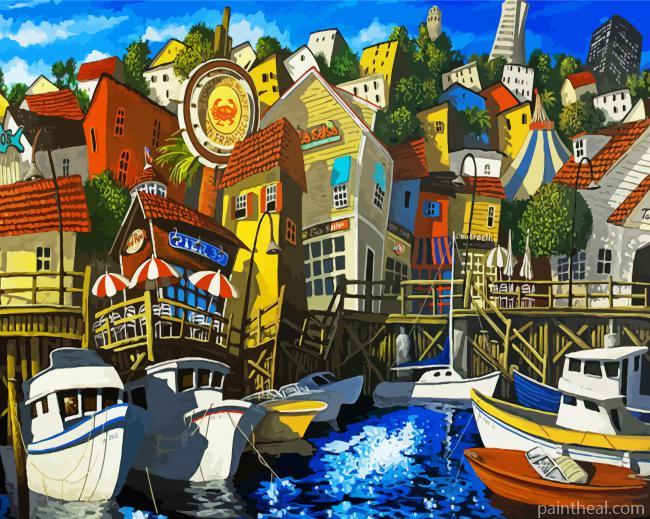 San Francisco Wharf -Paint By Numbers Painting By Numbers Kits