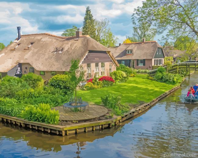 Aesthetic Giethoorn Painting By Numbers Kits