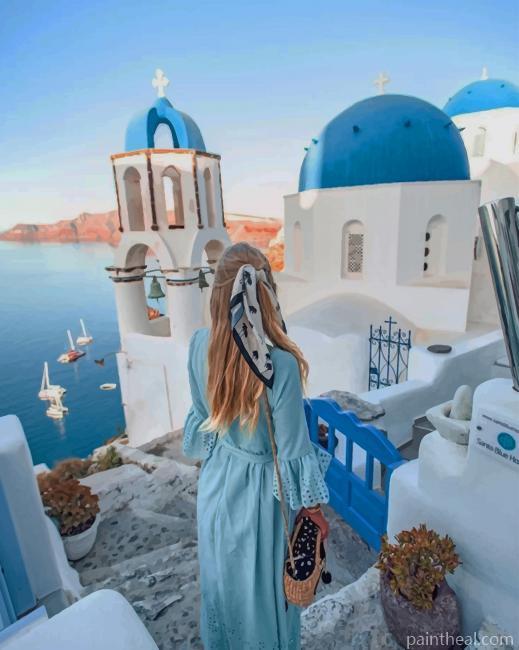 Blondy In Santorini Greece NEW Painting By Numbers Kits
