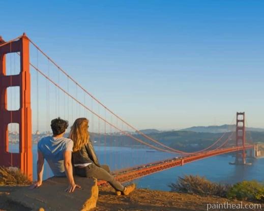 Couple In Golden Gate Bridge NEW Painting By Numbers Kits