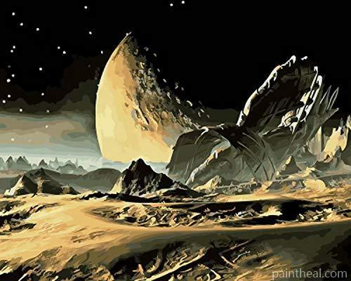 Crashed Spaceship in Mars Landscape Painting By Numbers Kits