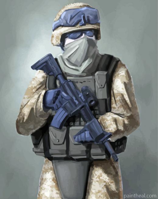 United States Marine Soldier Painting By Numbers Kits