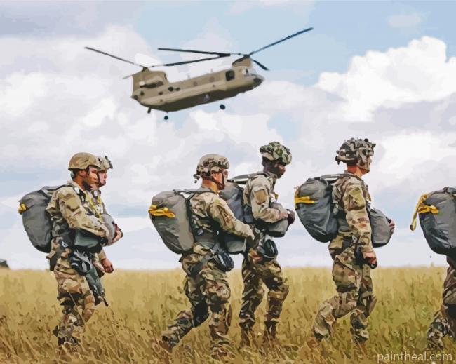 Army Airborne Painting By Numbers Kits