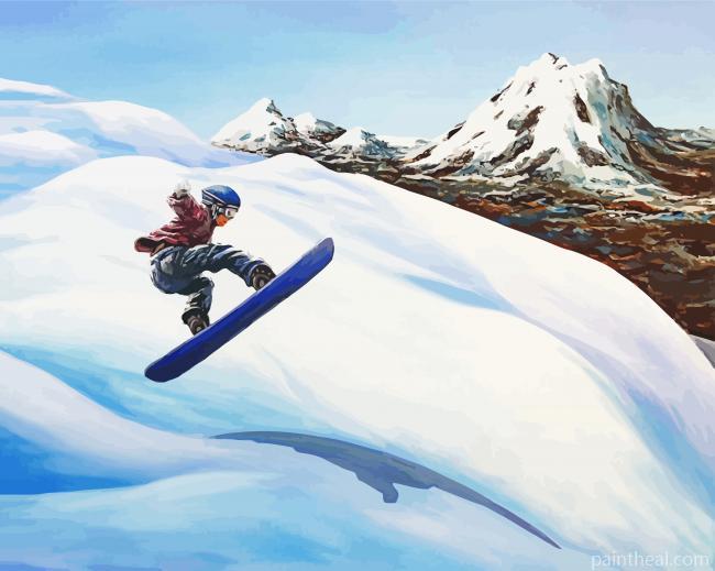 Mountains Snow Boarding Painting By Numbers Kits