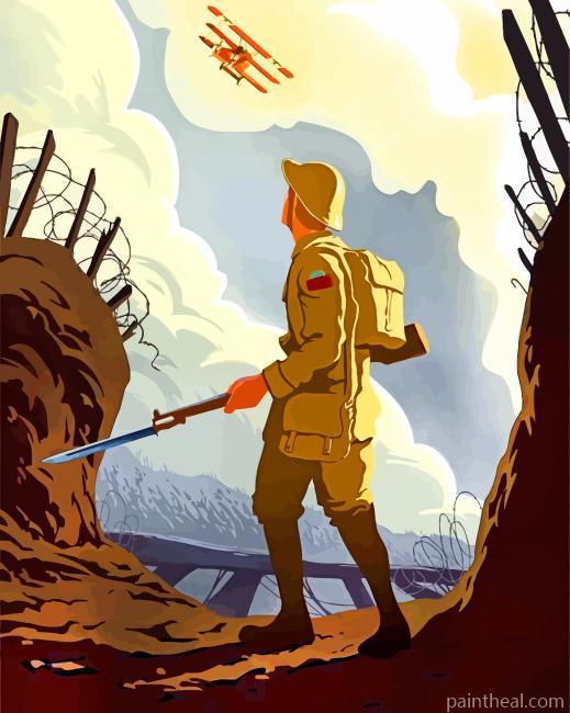 Military Soldier Illustration Painting By Numbers Kits