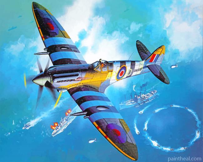 Spitfire Airplane Painting By Numbers Kits
