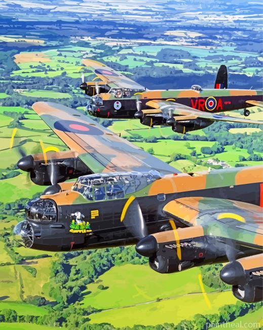 Lancaster Airplanes England Painting By Numbers Kits