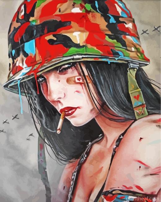 Military Lady Painting By Numbers Kits