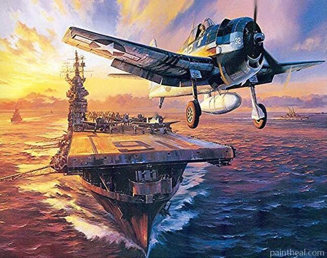 Military Warships Seascape Painting By Numbers Kits
