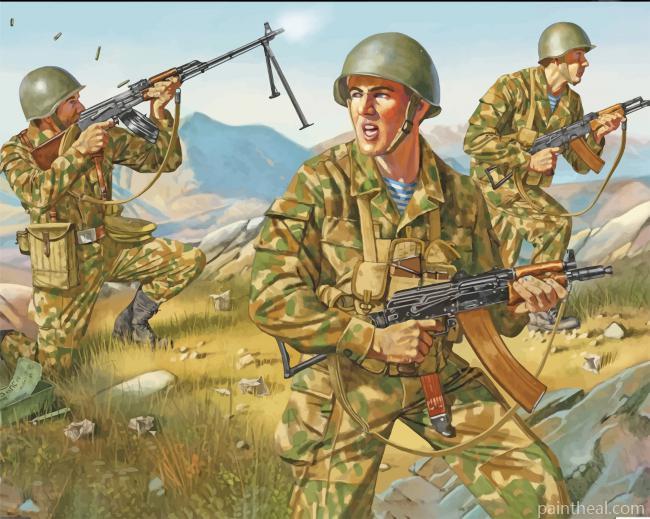 Soviet Army Soldiers Painting By Numbers Kits