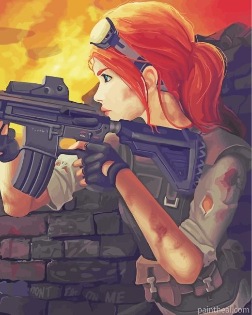 Military Anime Girl Painting By Numbers Kits