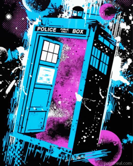 Doctor Who Tardis Splatter Painting By Numbers Kits