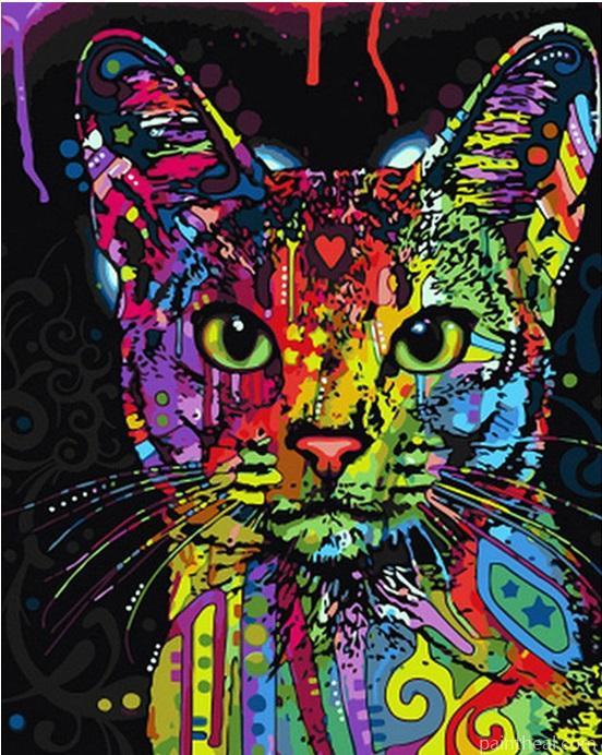 Colorful Cat Animals Painting By Numbers Kits