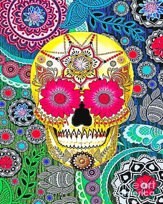 Colorful Mandala Skull Painting By Numbers Kits