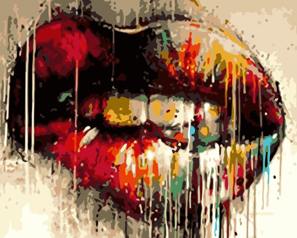 Splatter Lips Painting By Numbers Kits