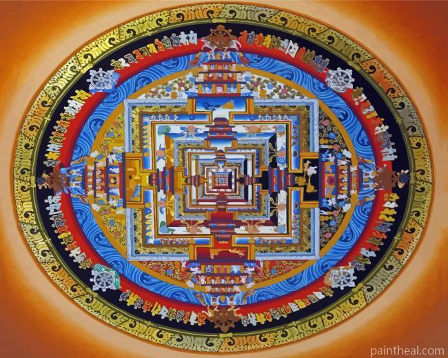 Kalachakra Traditional Mandala Painting By Numbers Kits