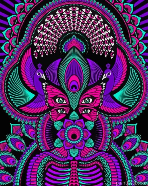 Psychedelic Trippy Mandala Woman Painting By Numbers Kits
