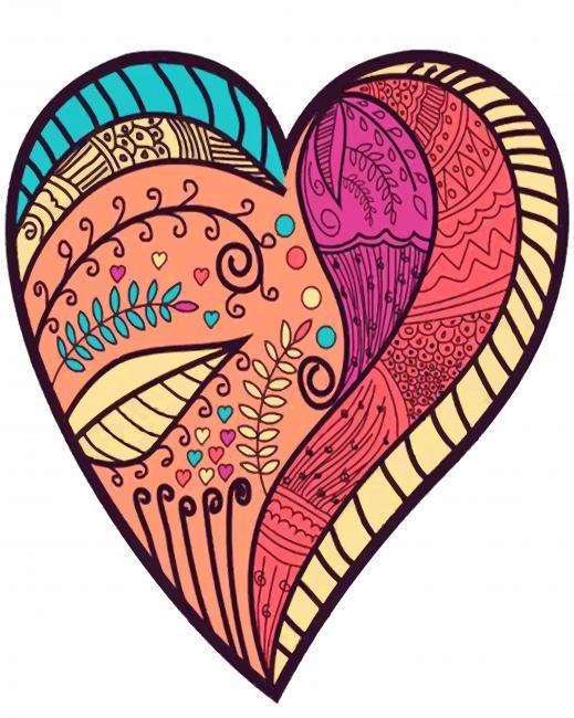 Heart Mandala Art Painting By Numbers Kits