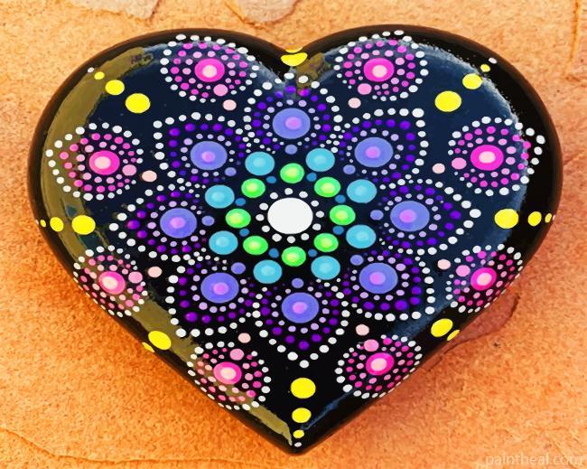 Mandala Black Heart Painting By Numbers Kits