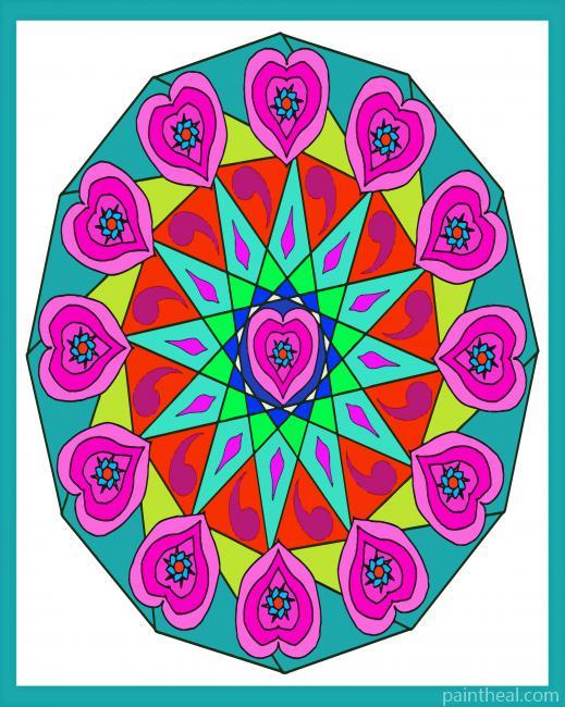 Colorful Mandala Heart Painting By Numbers Kits