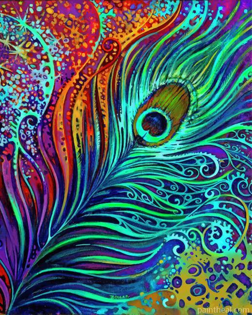 Abstract Peacock Feather Painting By Numbers Kits