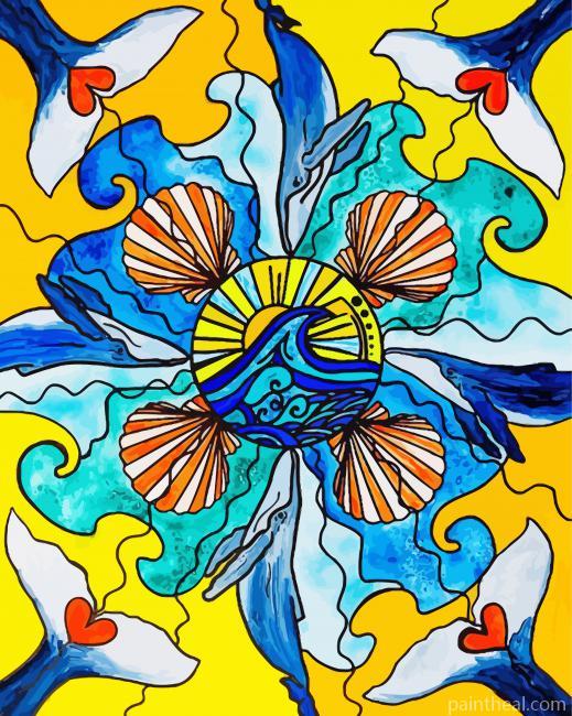 Aesthetic Mandala Whale Illustration Painting By Numbers Kits