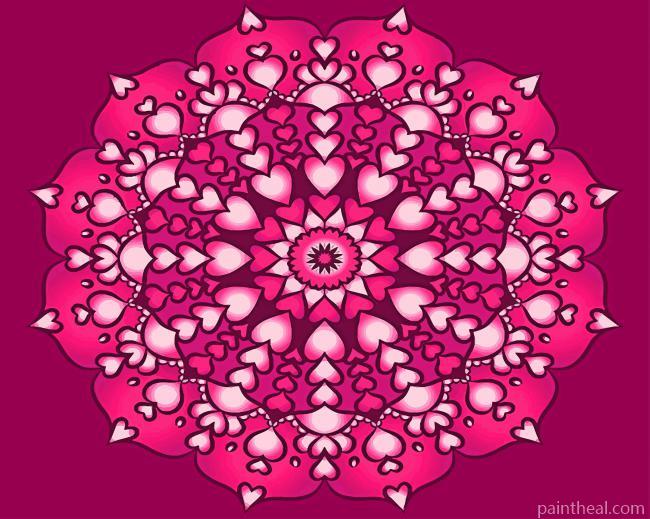 Heart Mandala Painting By Numbers Kits