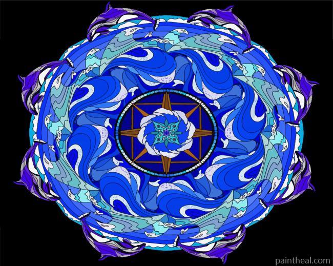 Mandala Whale And Sea Painting By Numbers Kits