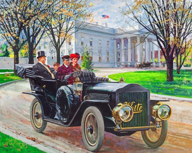 Aesthetic black vintage car painting by numbers.jpeg