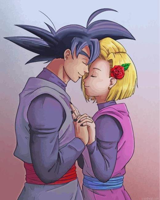 Android 18 and goku love painting by numbers.jpeg