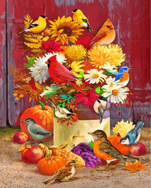 Birds on flowers bouquet painting by numbers.jpeg
