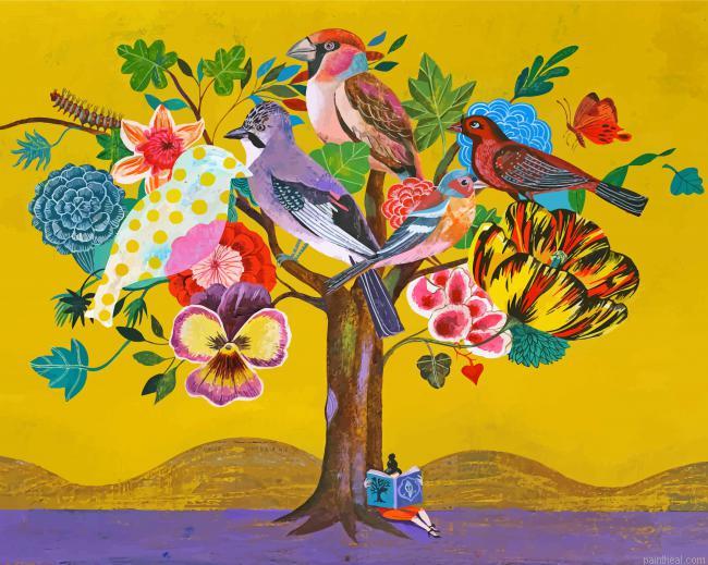 Birds on tree art painting by numbers.jpeg