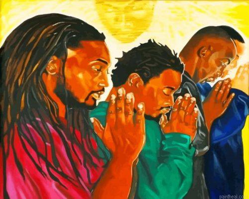 Black men praying painting by numbers.jpeg