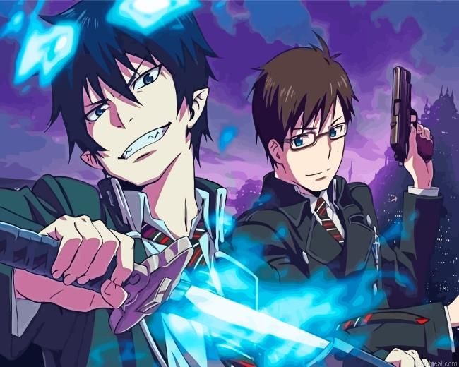 Blue exorcist rin okumura and yukio okumura painting by numbers.jpeg