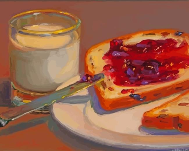 Bread and milk still life painting by numbers.jpeg