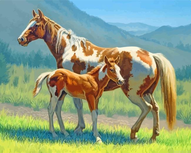 Brown horses painting by numbers.jpeg