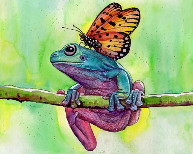 Butterfly on frog painting by numbers.jpeg