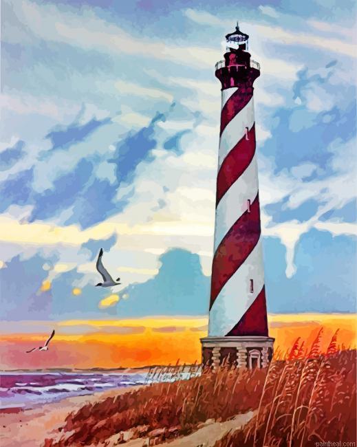 Cape hatteras light sunset painting by numbers.jpeg