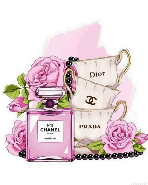 Chanel perfume and bougie cups painting by numbers.jpeg