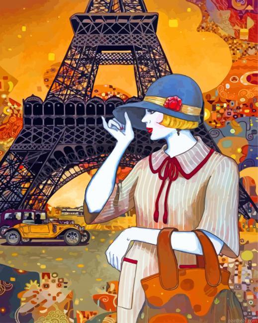 Classy deco lady in paris painting by numbers.jpeg