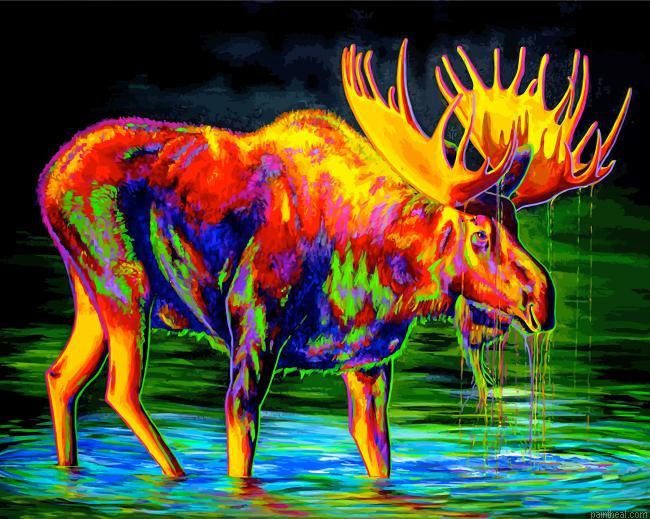 Colored moose art painting by numbers.jpeg