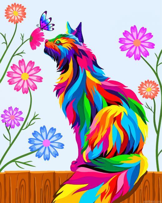 Colorful cat art painting by numbers.jpeg